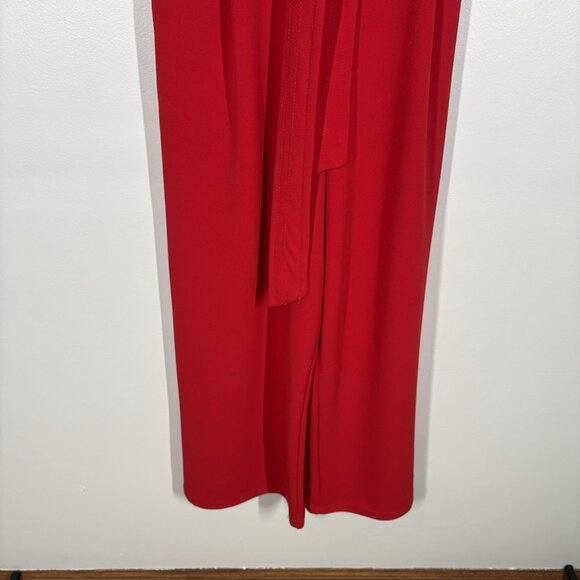 Anthropologie Sz XS Red Sleeveless Wide Leg Crop Cathy Structured Jumpsuit FLAW - Picture 4 of 16